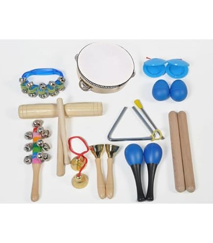 Amazon.co.jp: 打楽器おもちゃ楽器セット収納袋付き天然木知育玩具就学